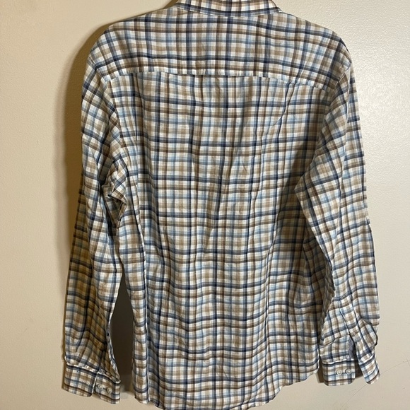 JOSEPH ABBOUD Check Print Linen Sport Shirt Size M - Picture 3 of 3